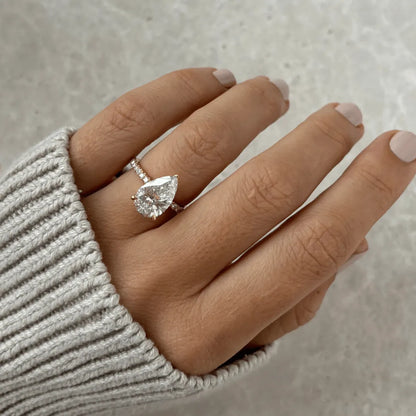 Round Halo, Pave & Split Shank Engagement Ring – 1.93 CT Lab Grown Diamond
