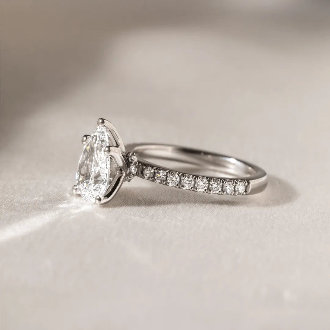 Round Halo, Pave & Split Shank Engagement Ring – 1.93 CT Lab Grown Diamond