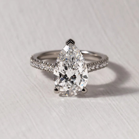 Round Halo, Pave & Split Shank Engagement Ring – 1.93 CT Lab Grown Diamond