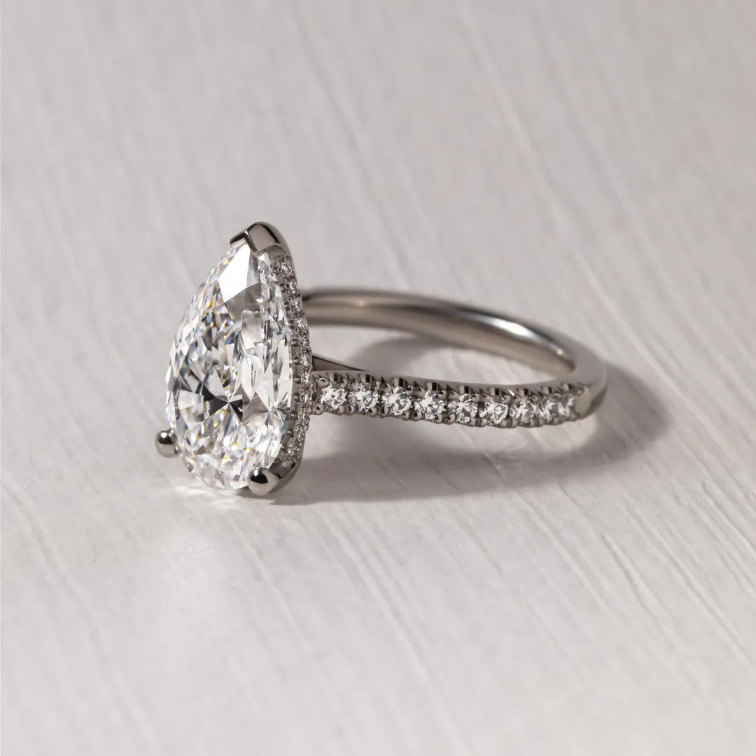 Round Halo, Pave & Split Shank Engagement Ring – 1.93 CT Lab Grown Diamond