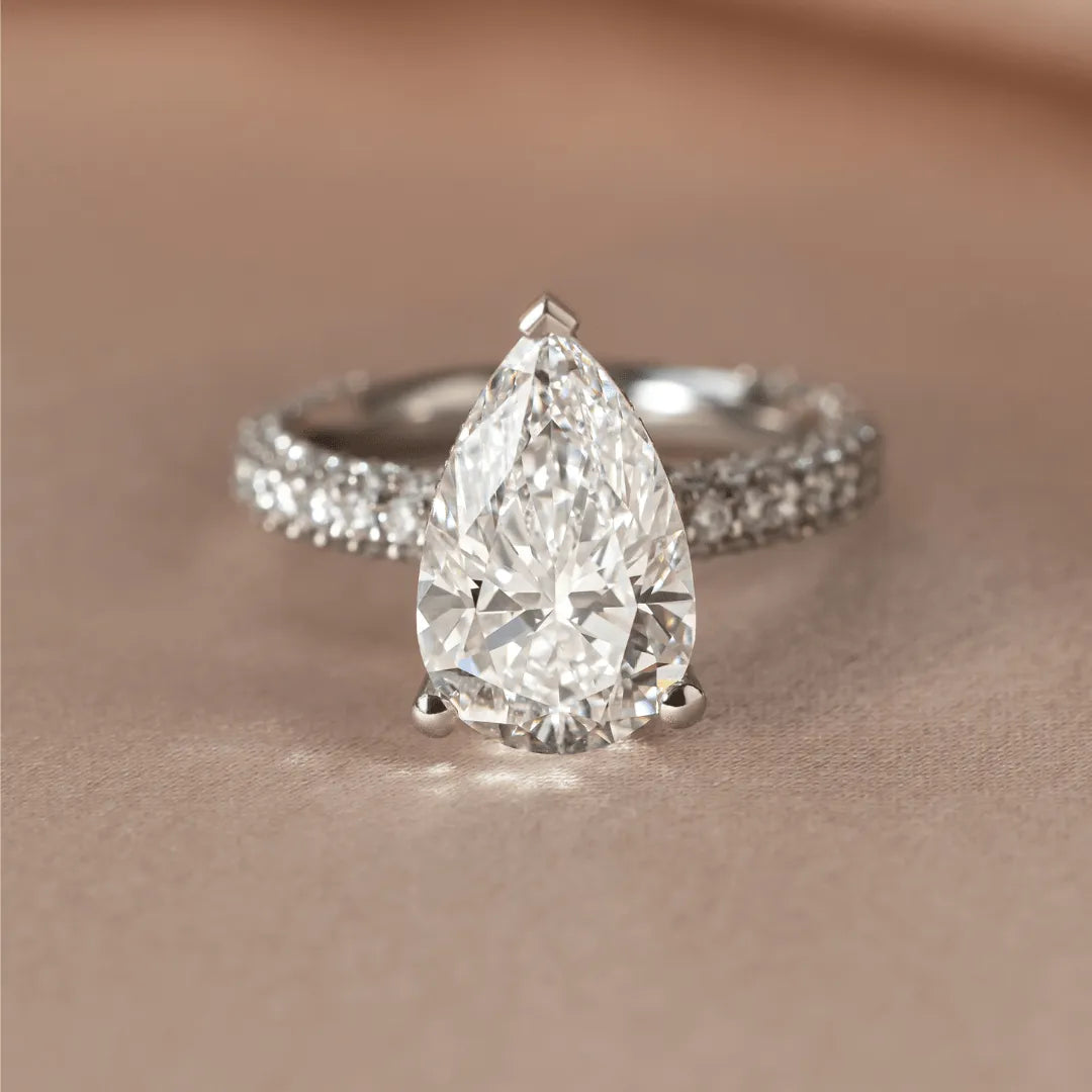 Round Halo, Pave & Split Shank Engagement Ring – 1.93 CT Lab Grown Diamond