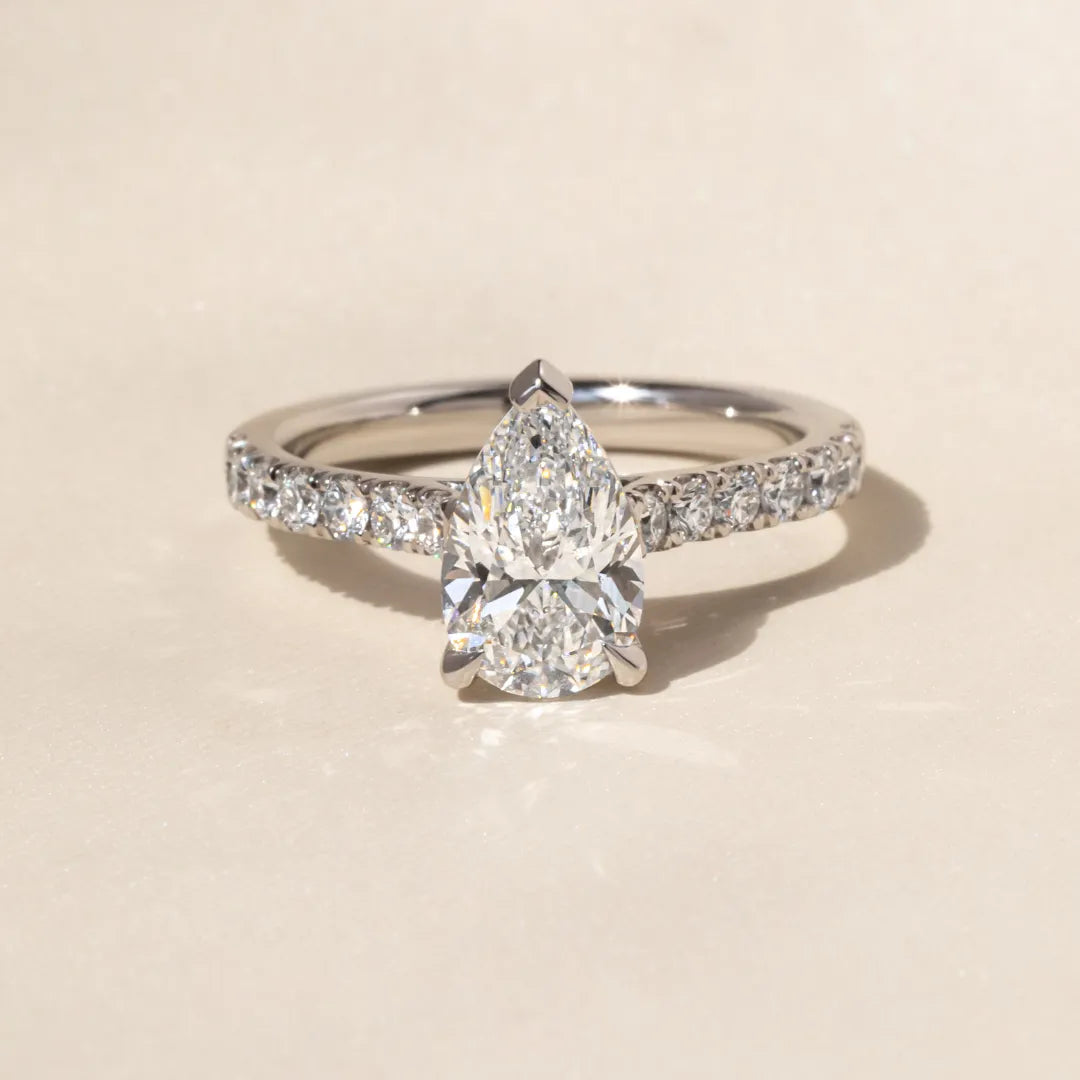 Round Halo, Pave & Split Shank Engagement Ring – 1.93 CT Lab Grown Diamond