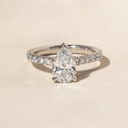 Round Halo, Pave & Split Shank Engagement Ring – 1.93 CT Lab Grown Diamond