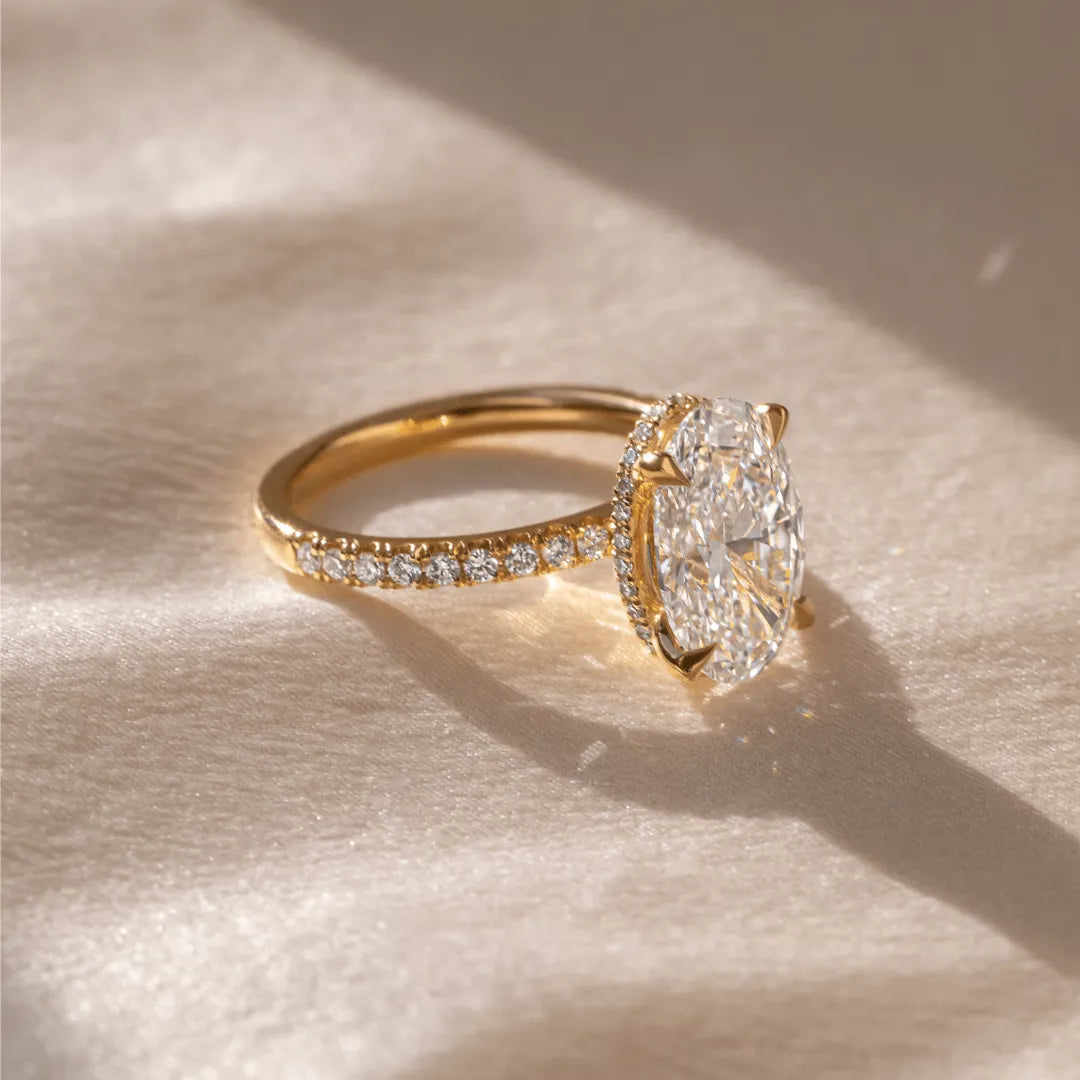 Round Halo, Pave & Split Shank Engagement Ring – 1.93 CT Lab Grown Diamond