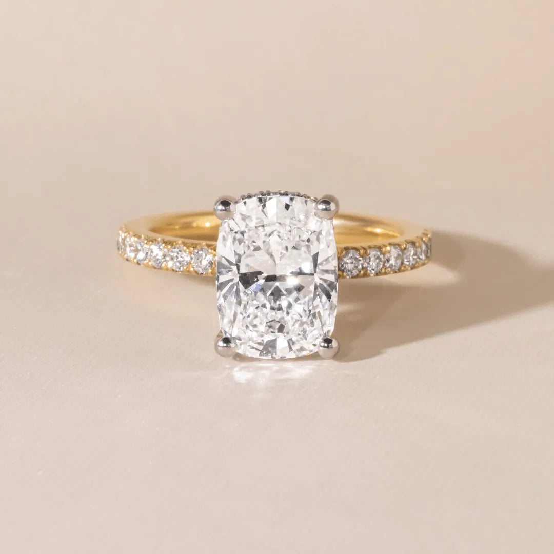 Round Halo, Pave & Split Shank Engagement Ring – 1.93 CT Lab Grown Diamond