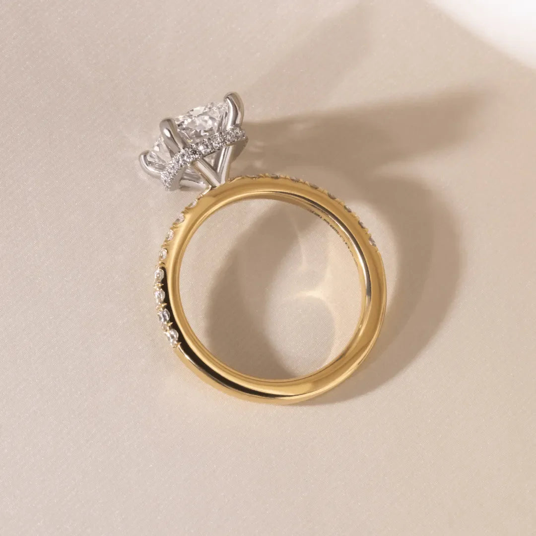 Round Halo, Pave & Split Shank Engagement Ring – 1.93 CT Lab Grown Diamond