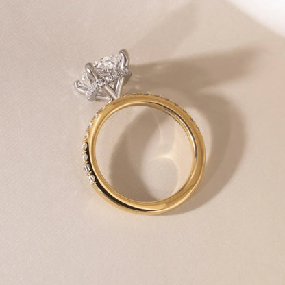 Round Halo, Pave & Split Shank Engagement Ring – 1.93 CT Lab Grown Diamond