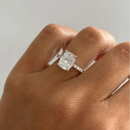 Round Halo, Pave & Split Shank Engagement Ring – 1.93 CT Lab Grown Diamond