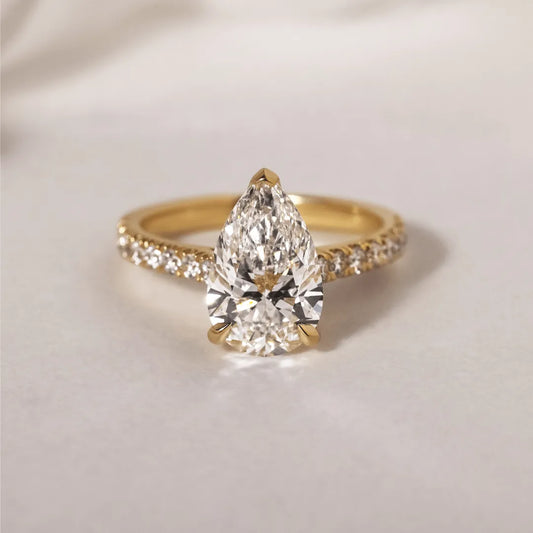 Round Halo, Pave & Split Shank Engagement Ring – 1.93 CT Lab Grown Diamond