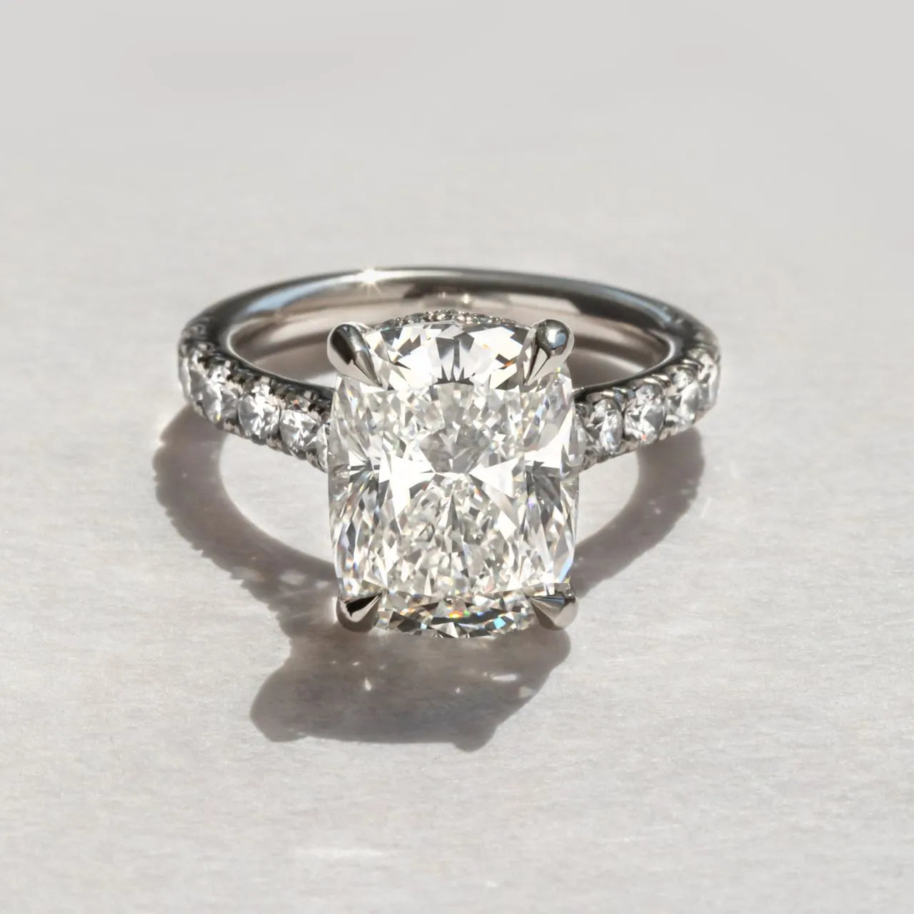 Round Halo, Pave & Split Shank Engagement Ring – 1.93 CT Lab Grown Diamond
