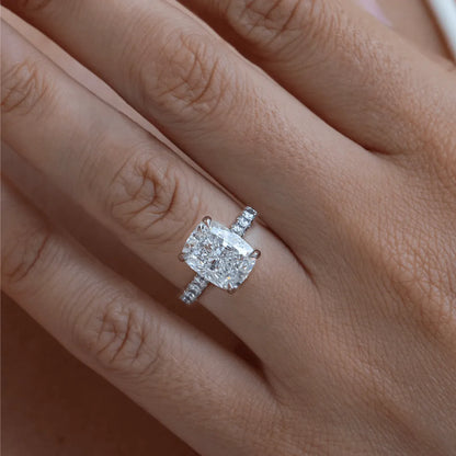Round Halo, Pave & Split Shank Engagement Ring – 1.93 CT Lab Grown Diamond