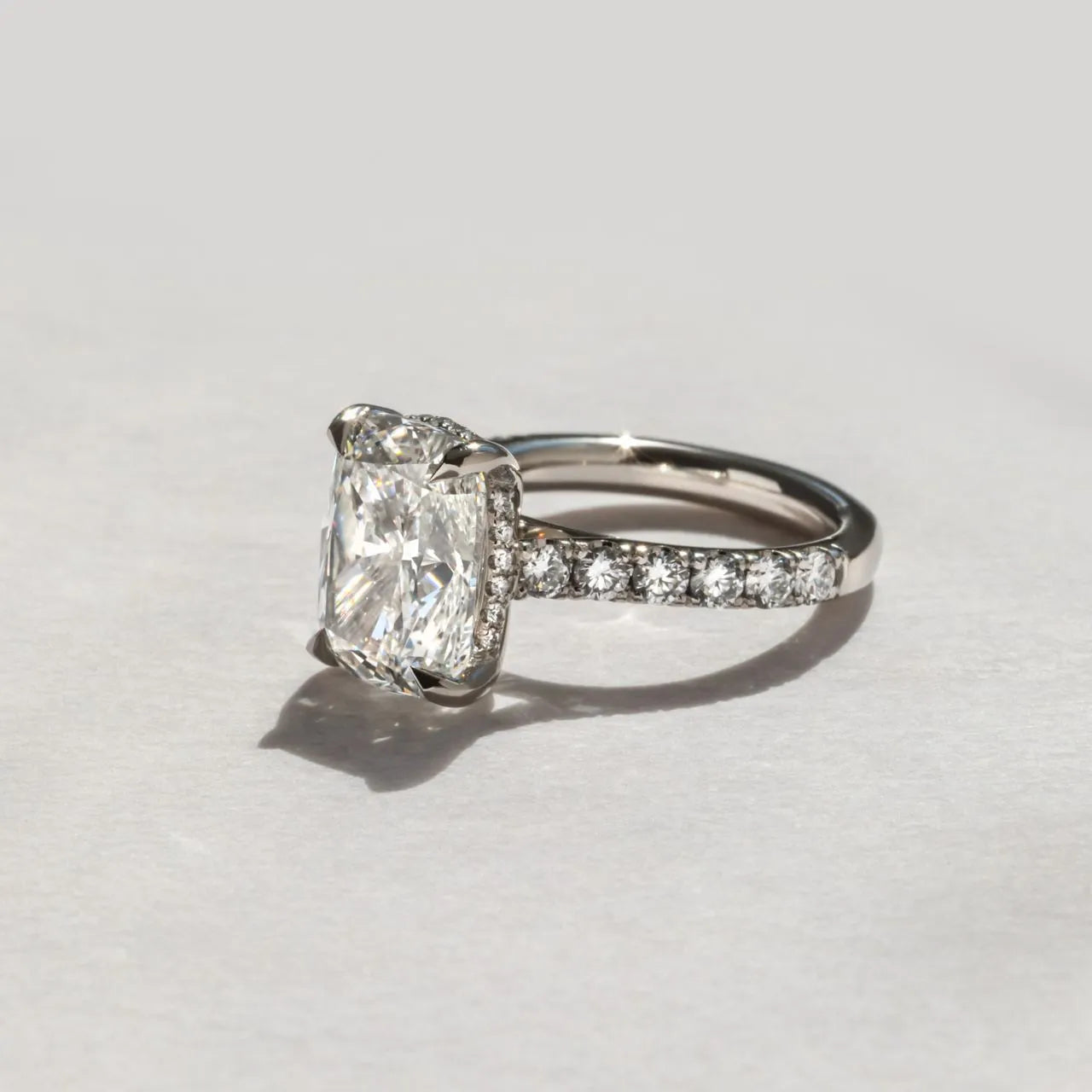 Round Halo, Pave & Split Shank Engagement Ring – 1.93 CT Lab Grown Diamond