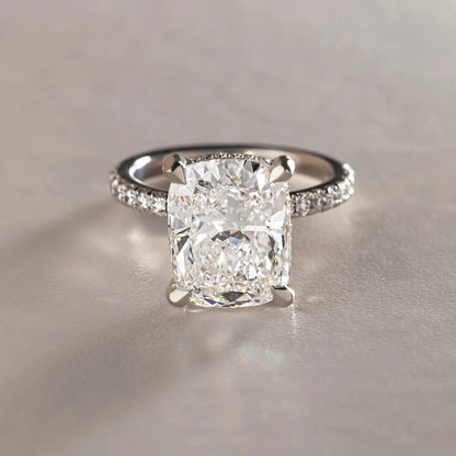 Round Halo, Pave & Split Shank Engagement Ring – 1.93 CT Lab Grown Diamond