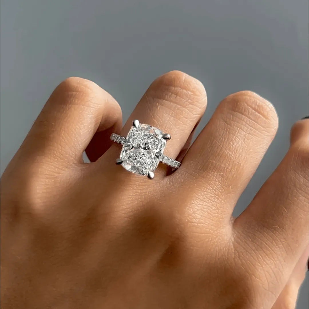 Round Halo, Pave & Split Shank Engagement Ring – 1.93 CT Lab Grown Diamond