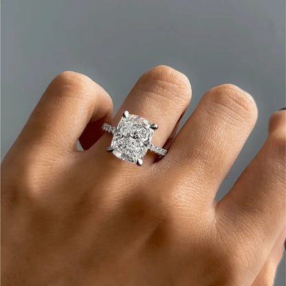Round Halo, Pave & Split Shank Engagement Ring – 1.93 CT Lab Grown Diamond