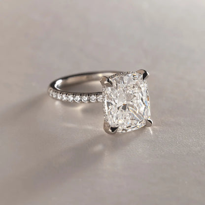 Round Halo, Pave & Split Shank Engagement Ring – 1.93 CT Lab Grown Diamond