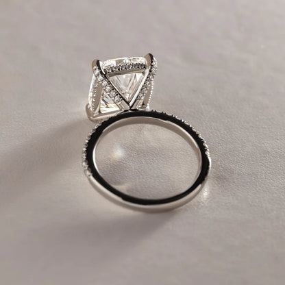 Round Halo, Pave & Split Shank Engagement Ring – 1.93 CT Lab Grown Diamond