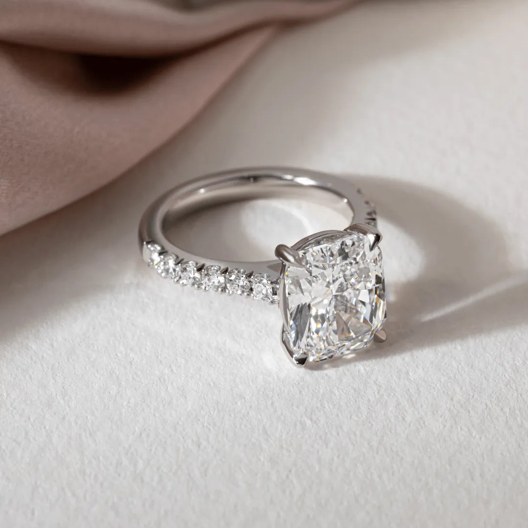 Round Halo, Pave & Split Shank Engagement Ring – 1.93 CT Lab Grown Diamond