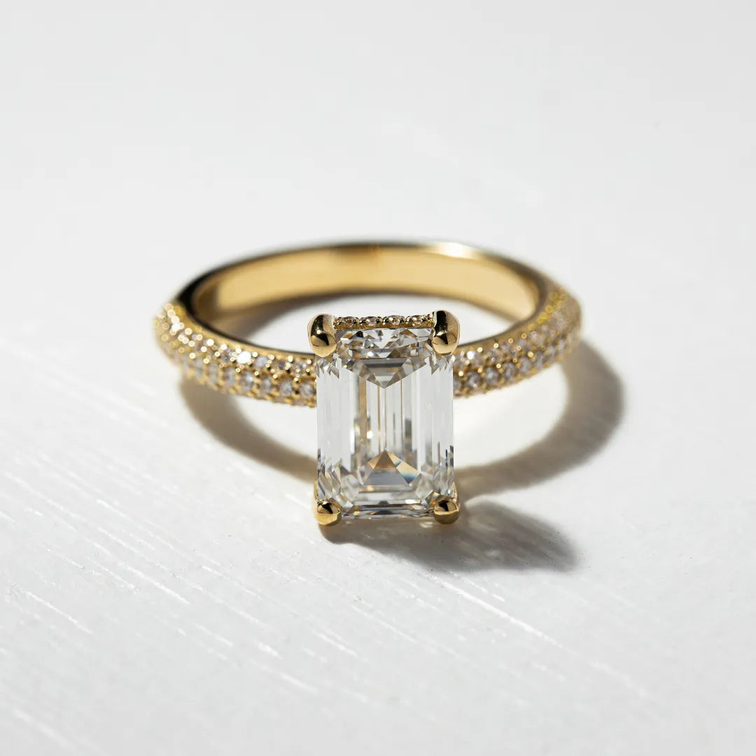 Round Halo, Pave & Split Shank Engagement Ring – 1.93 CT Lab Grown Diamond