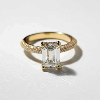 Round Halo, Pave & Split Shank Engagement Ring – 1.93 CT Lab Grown Diamond