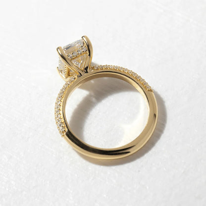 Round Halo, Pave & Split Shank Engagement Ring – 1.93 CT Lab Grown Diamond