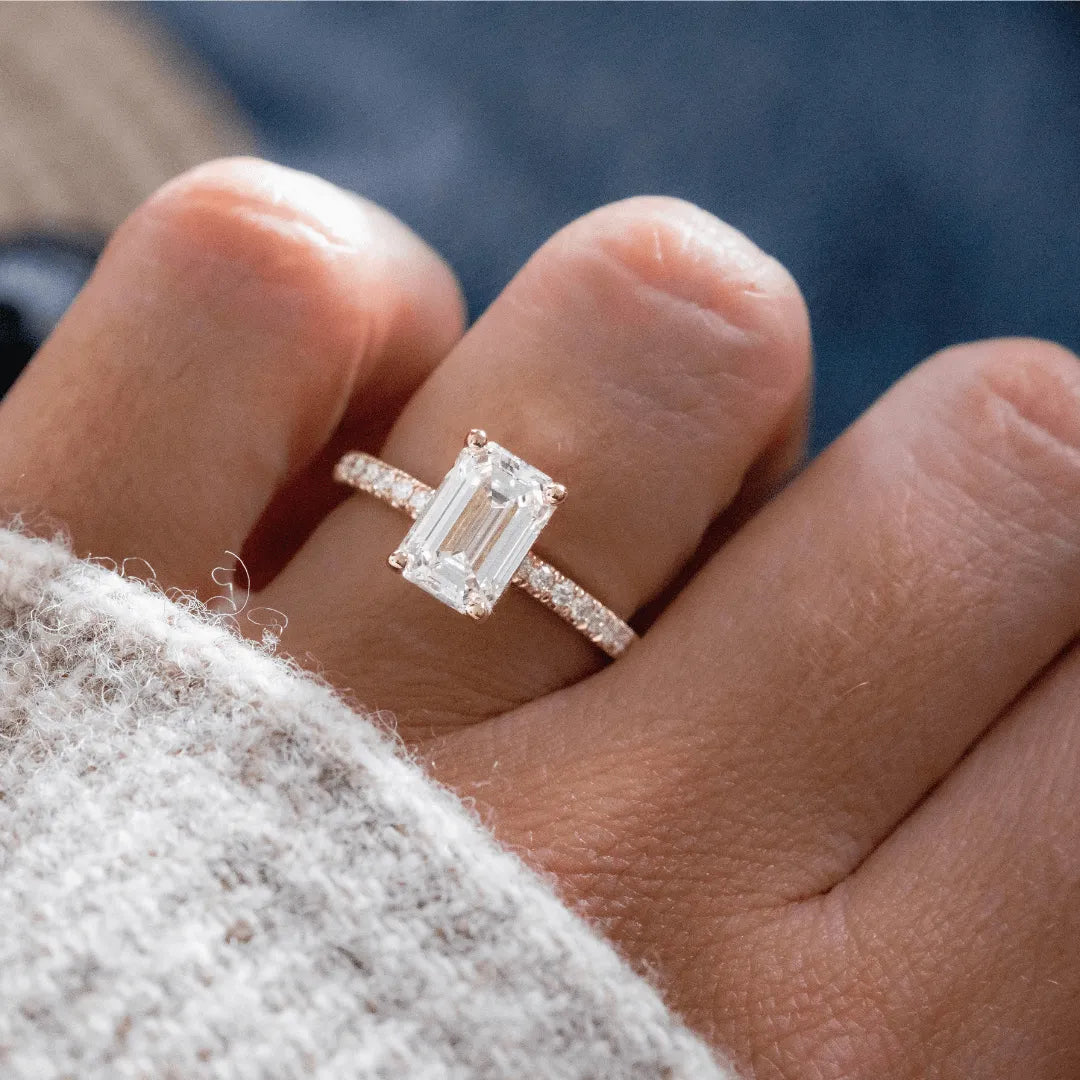 Round Halo, Pave & Split Shank Engagement Ring – 1.93 CT Lab Grown Diamond