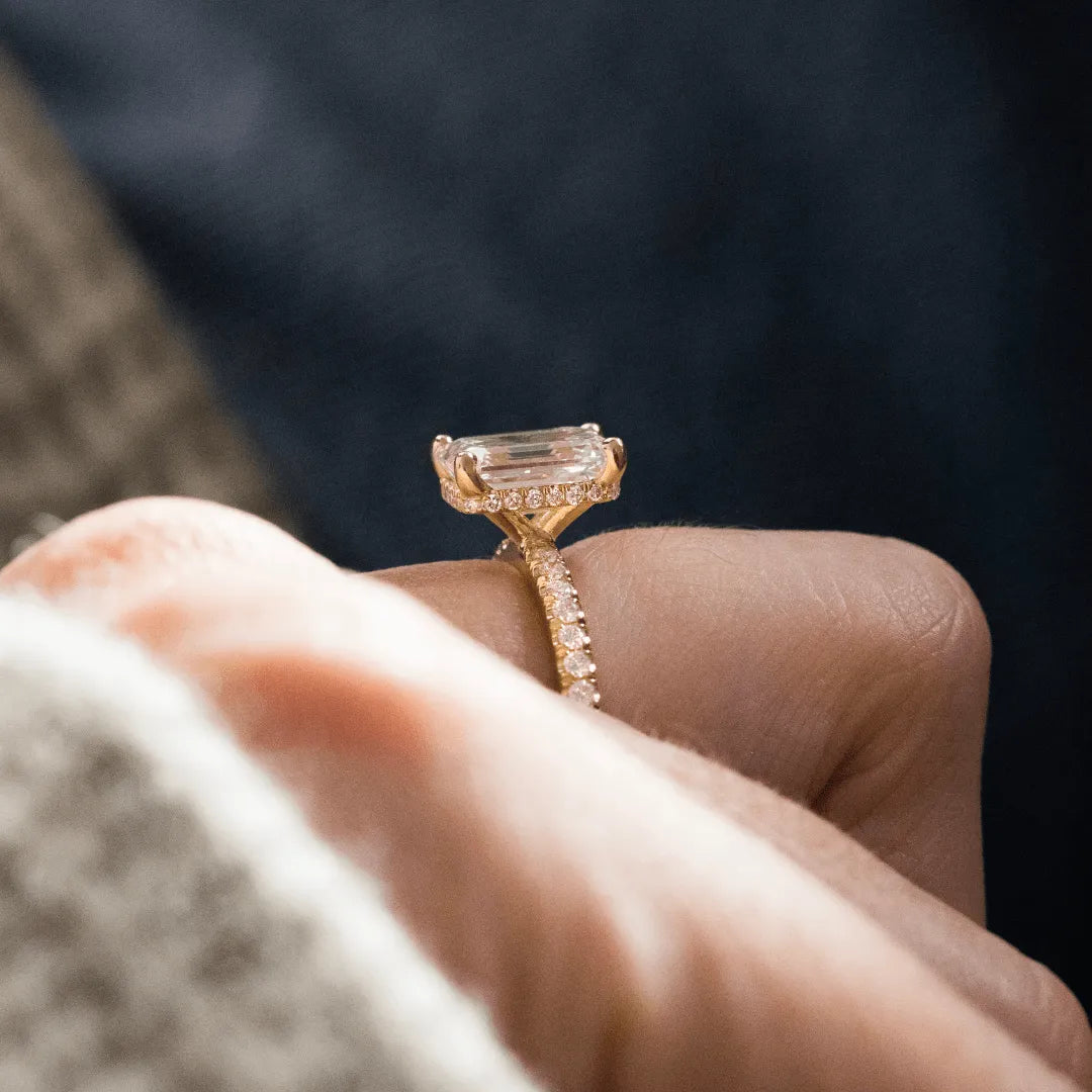 Round Halo, Pave & Split Shank Engagement Ring – 1.93 CT Lab Grown Diamond