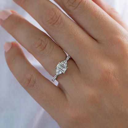 Round Halo, Pave & Split Shank Engagement Ring – 1.93 CT Lab Grown Diamond