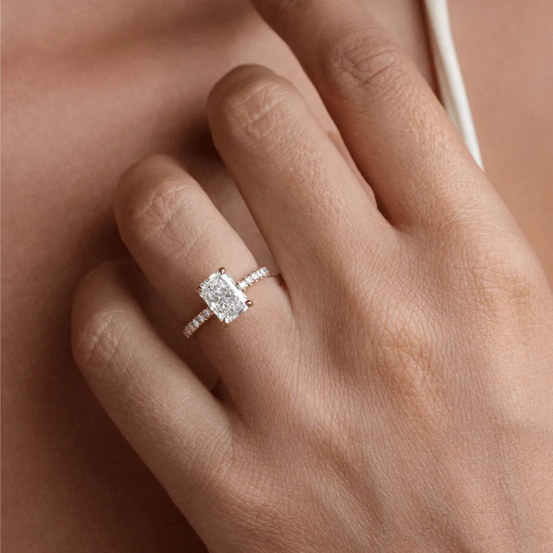 Round Halo, Pave & Split Shank Engagement Ring – 1.93 CT Lab Grown Diamond