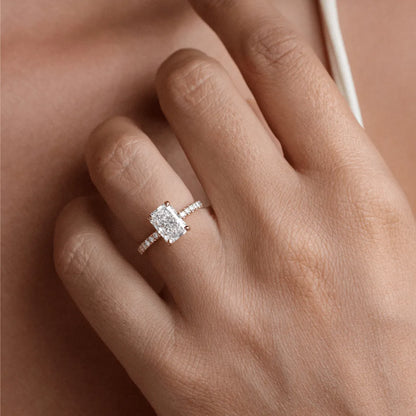 Round Halo, Pave & Split Shank Engagement Ring – 1.93 CT Lab Grown Diamond