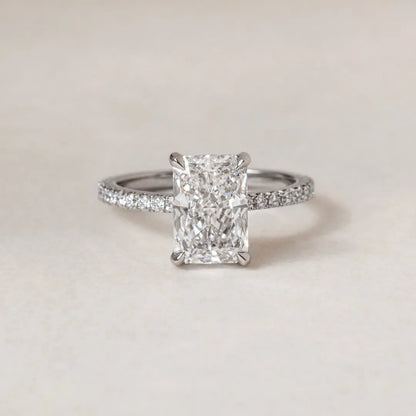 Round Halo, Pave & Split Shank Engagement Ring – 1.93 CT Lab Grown Diamond