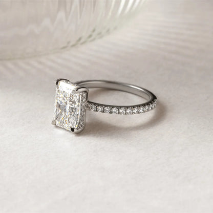 Round Halo, Pave & Split Shank Engagement Ring – 1.93 CT Lab Grown Diamond