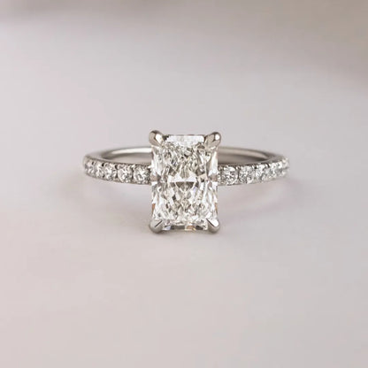 Round Halo, Pave & Split Shank Engagement Ring – 1.93 CT Lab Grown Diamond