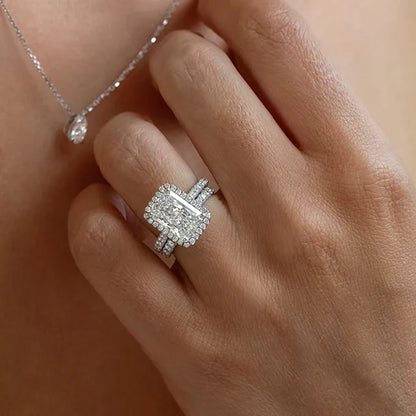Round Halo, Pave & Split Shank Engagement Ring – 1.93 CT Lab Grown Diamond