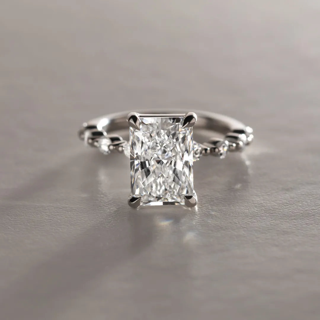 Round Halo, Pave & Split Shank Engagement Ring – 1.93 CT Lab Grown Diamond