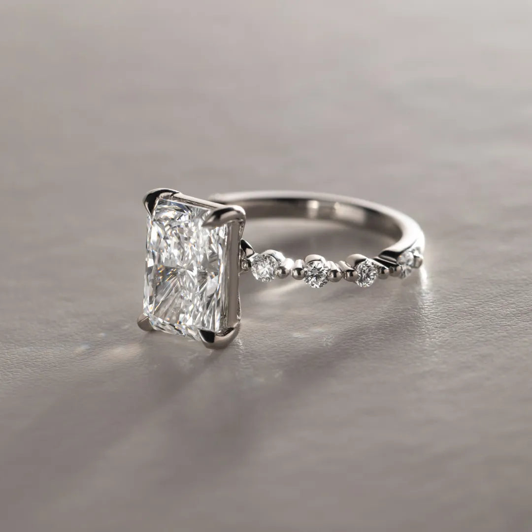 Round Halo, Pave & Split Shank Engagement Ring – 1.93 CT Lab Grown Diamond
