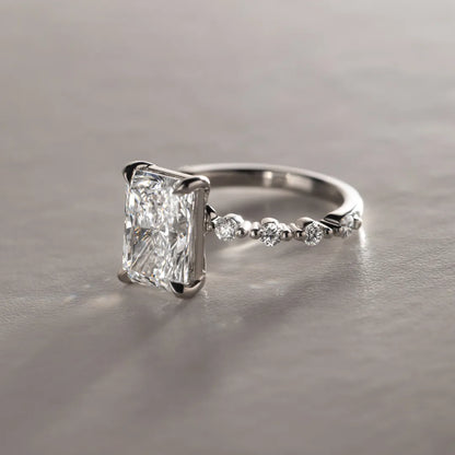 Round Halo, Pave & Split Shank Engagement Ring – 1.93 CT Lab Grown Diamond