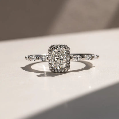 Round Halo, Pave & Split Shank Engagement Ring – 1.93 CT Lab Grown Diamond