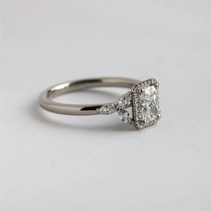 Round Halo, Pave & Split Shank Engagement Ring – 1.93 CT Lab Grown Diamond