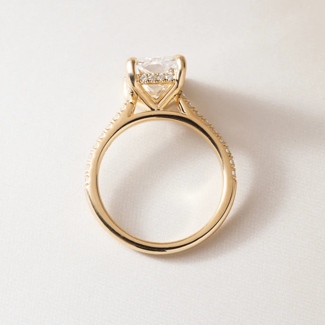 Round Halo, Pave & Split Shank Engagement Ring – 1.93 CT Lab Grown Diamond