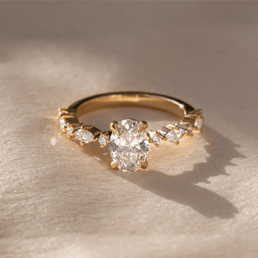 Round Halo, Pave & Split Shank Engagement Ring – 1.93 CT Lab Grown Diamond