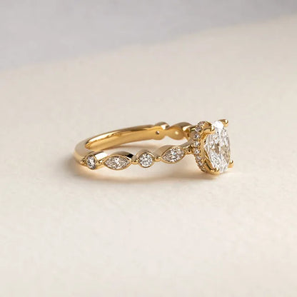 Round Halo, Pave & Split Shank Engagement Ring – 1.93 CT Lab Grown Diamond