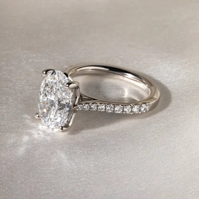 Round Halo, Pave & Split Shank Engagement Ring – 1.93 CT Lab Grown Diamond