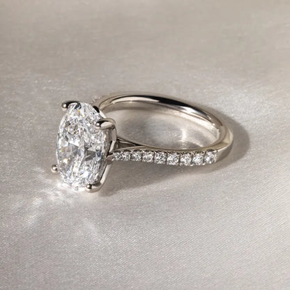Round Halo, Pave & Split Shank Engagement Ring – 1.93 CT Lab Grown Diamond