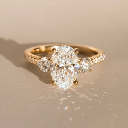 Round Halo, Pave & Split Shank Engagement Ring – 1.93 CT Lab Grown Diamond