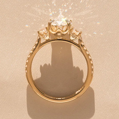 Round Halo, Pave & Split Shank Engagement Ring – 1.93 CT Lab Grown Diamond
