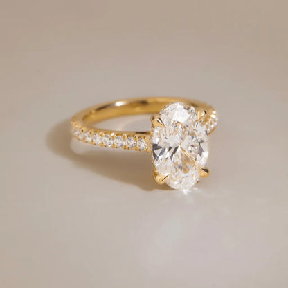 Round Halo, Pave & Split Shank Engagement Ring – 1.93 CT Lab Grown Diamond