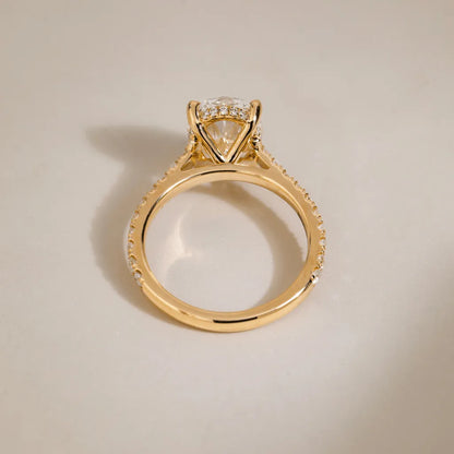 Round Halo, Pave & Split Shank Engagement Ring – 1.93 CT Lab Grown Diamond