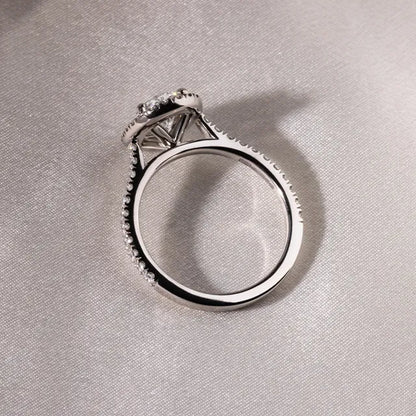 Round Halo, Pave & Split Shank Engagement Ring – 1.93 CT Lab Grown Diamond