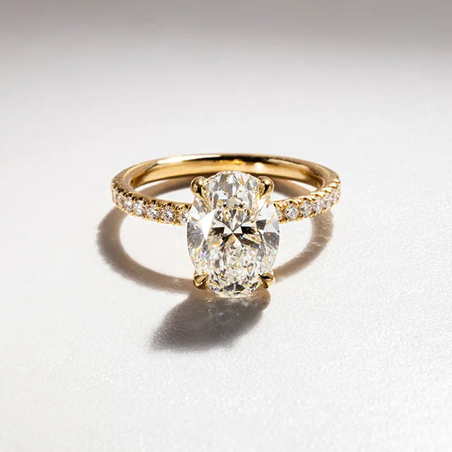 Round Halo, Pave & Split Shank Engagement Ring – 1.93 CT Lab Grown Diamond